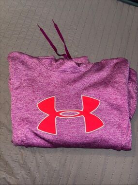 Under Armour Purple Heather Hoodie with Bright Red Logo